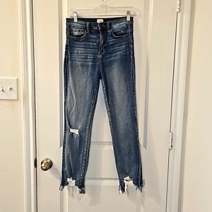 Sneak Peek high rise raw hem jeans size 5